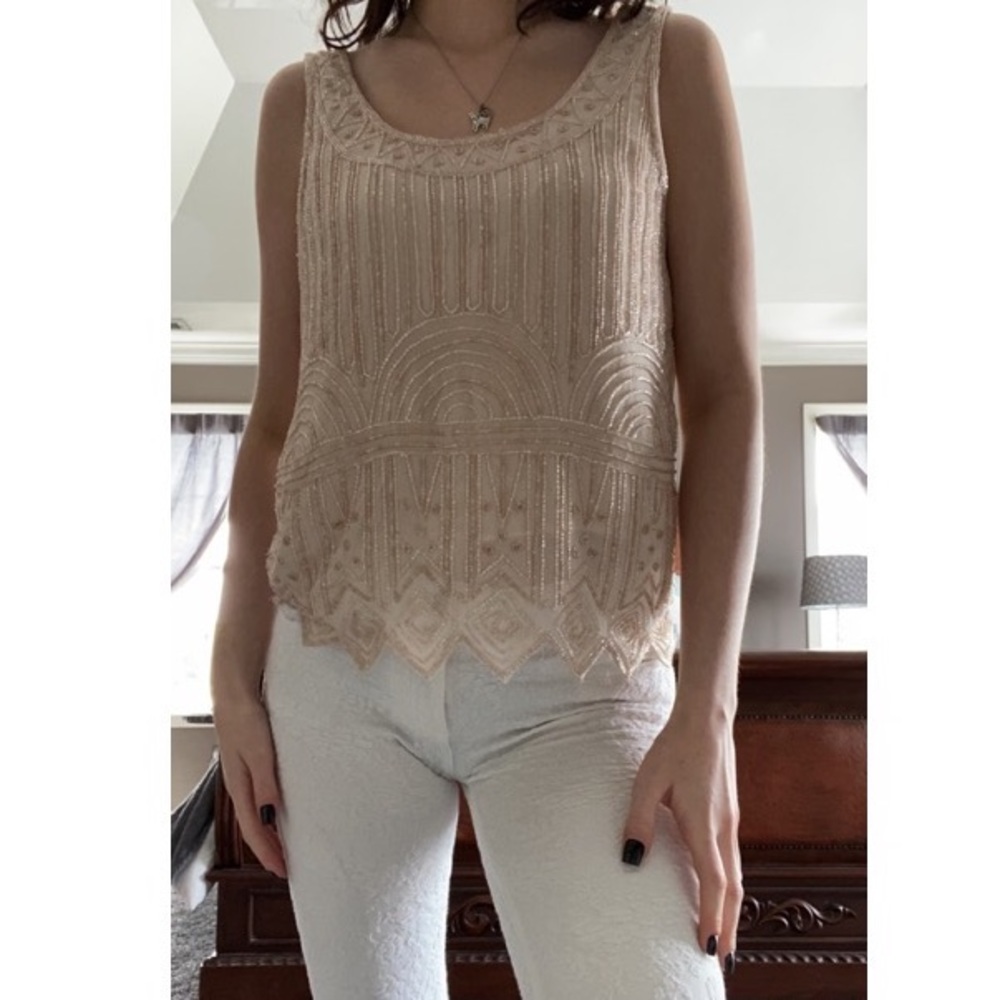 Forever 21 embroidered, beaded tank